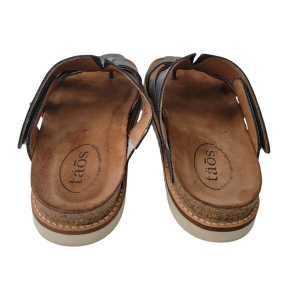 Taos MAGNIFICENT Steel Leather Adj Strap Sandals w/ Cork Footbed Women's 8-8.5 - Picture 4 of 8